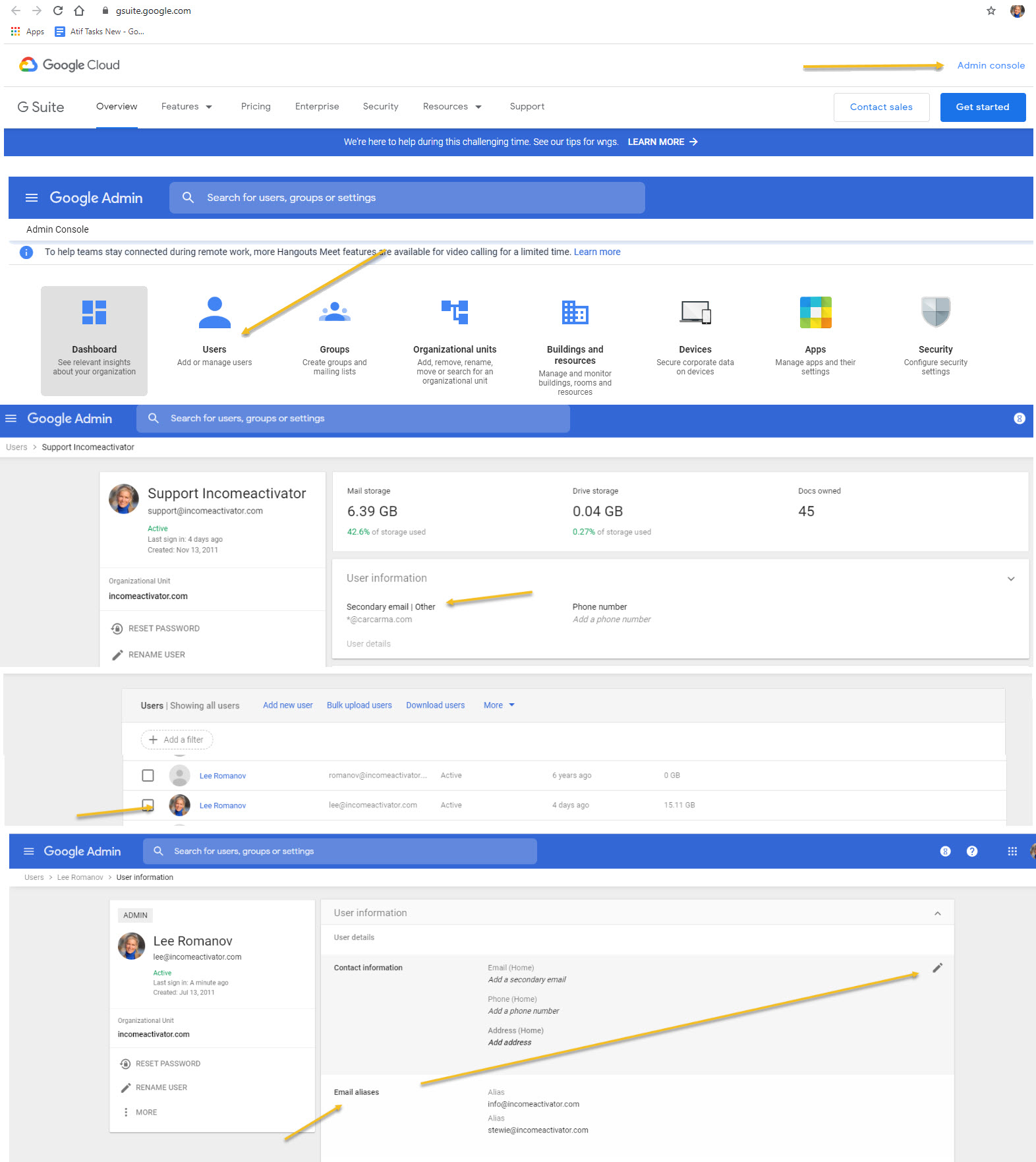 different types of gmail names